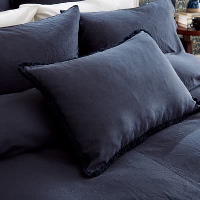 Linen Cotton Bed Cushion, Blue