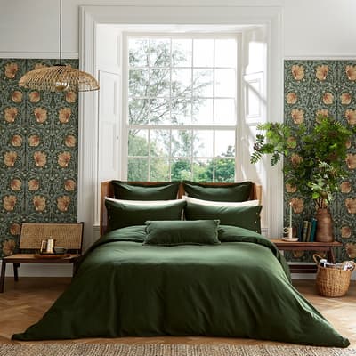 Linen Cotton Kingsize Duvet Cover, Green