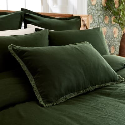 Linen Cotton Bed Cushion, Green