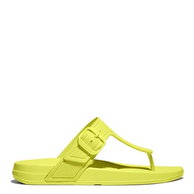 Electric Yellow iQUSHION Adjustable Buckle Flip Flops