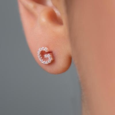 Silver "G" Earring
