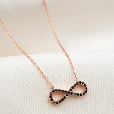 Rose Gold And Black Infinity Necklace