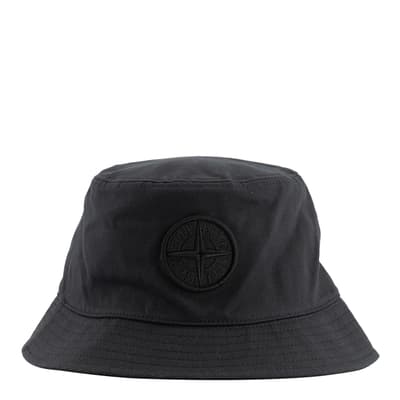 Black Embroidered Logo Bucket Hat