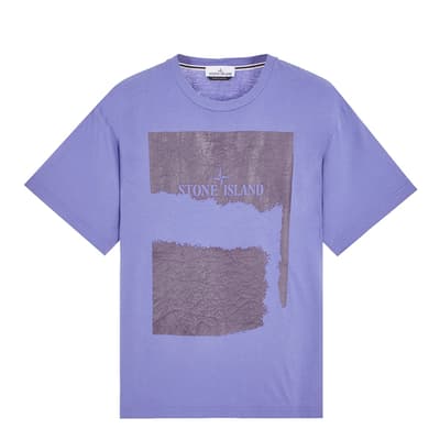 Blue ′Scratch Paint Two′ Cotton T-Shirt