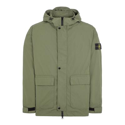 Khaki Micro Twill Hooded Jacket