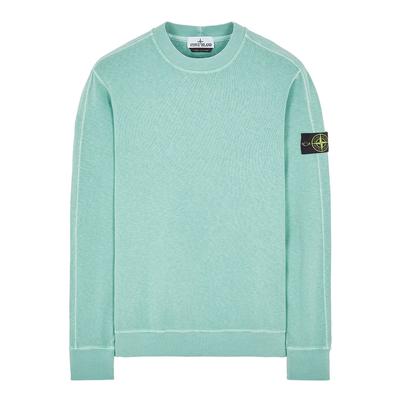 Turquoise Garment Dyed Cotton Sweatshirt