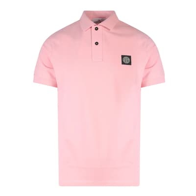 Pink Stretch Pique Polo Shirt