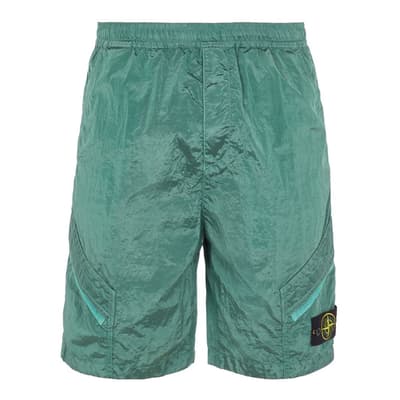 Green Nylon Shorts