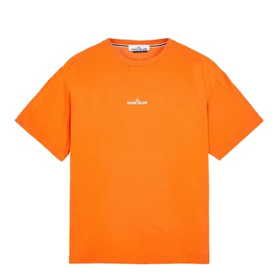 Orange ′Scratch Paint One′ Cotton T-Shirt