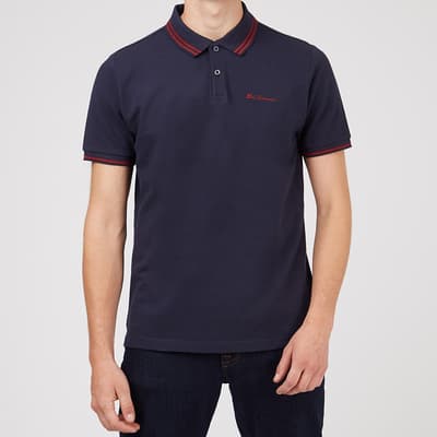Navy Cotton Twin Tipped Polo
