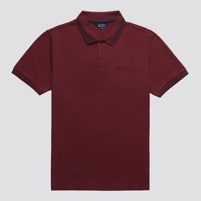 Burgundy Cotton Twin Tipped Polo