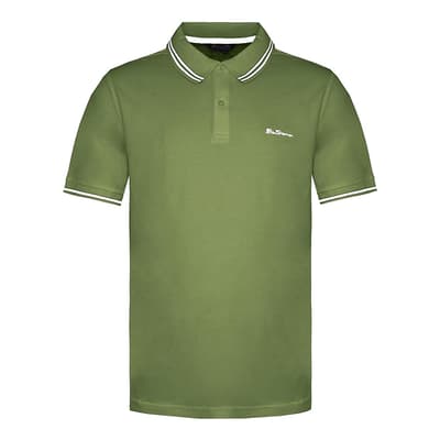 Olive Cotton Twin Tipped Polo