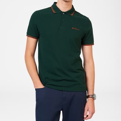 Green Cotton Twin Tipped Polo