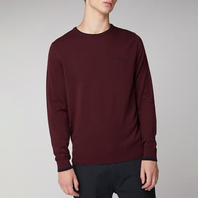 Burgundy Cotton Knit Sweatshirt