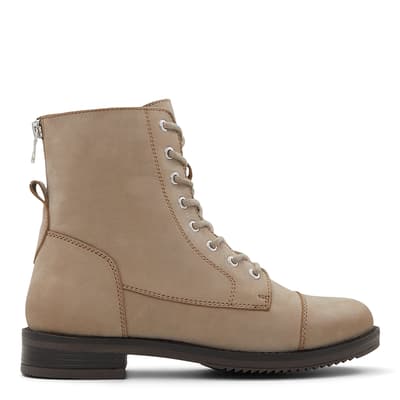 Beige Takan Combat Ankle Boots