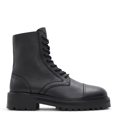 Black Northfield Leather Lace Up Boots