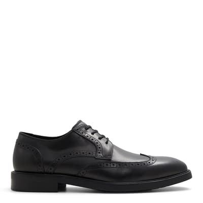 Black Tye Leather Lace Up Shoes