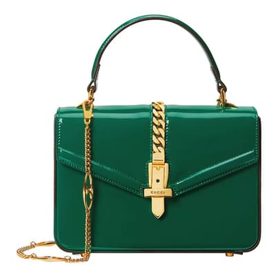 Gucci Green Sylvie 1969 Patent Leather Handbag