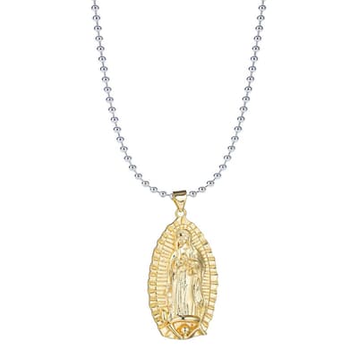 18K Gold Two Tone Iconic Spiritual Necklace