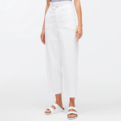White Dylan Cropped Stretch Jeans