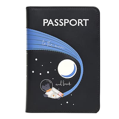 Black To The Moon And Back Passport Cover