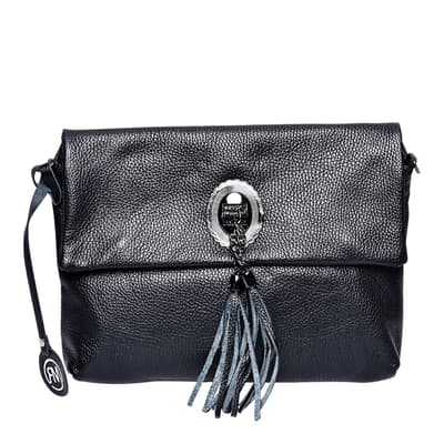 Black Italian Leather Crossbody Bag