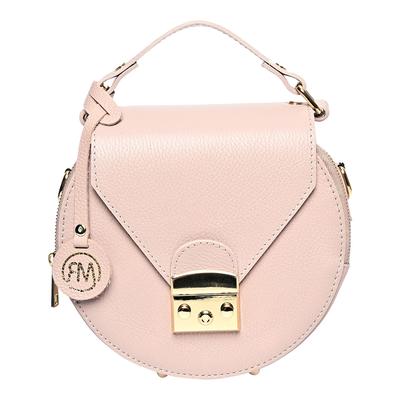 Light Pink Italian Leather Top Handle Bag