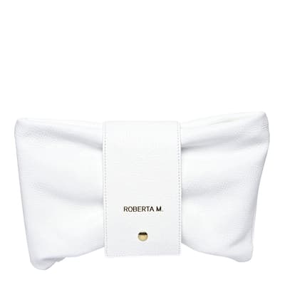 White Italian Leather Crossbody bag