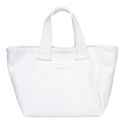 White Italian Leather Handbag