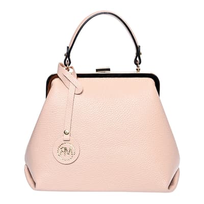Light Pink Italian Leather Top Handle/Crossbody Bag