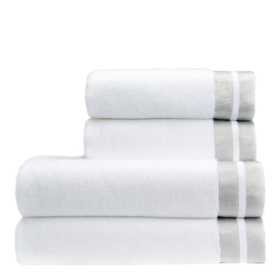 Mode Bath Towel, White/Silver