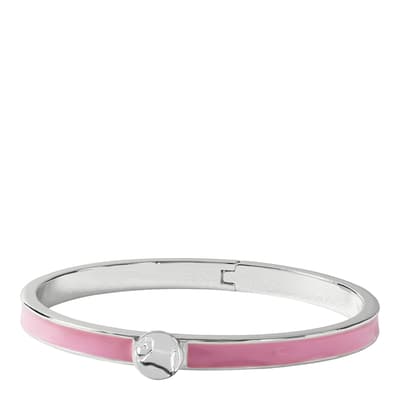 Silver Plated Pink Infill Bangle