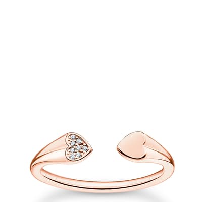 Rose Gold Heart Charming Ring