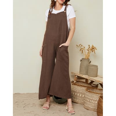 Brown Linen Jumpsuit