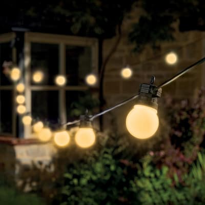 Set Of 20 Connectable Party Festoon String Lights, Warm White