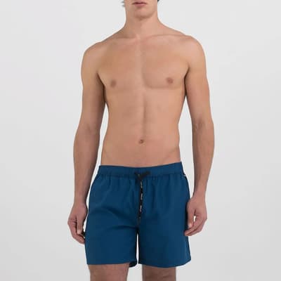 Blue Zipped Pocket Swim Shorts