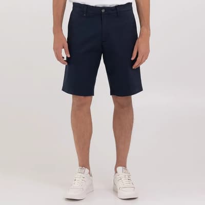 Navy Cotton Blend Chino Shorts