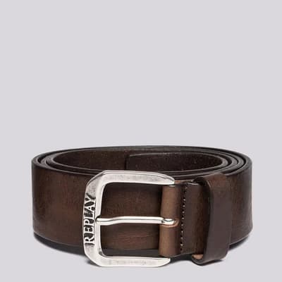 Brown Vintage Effect Leather Belt