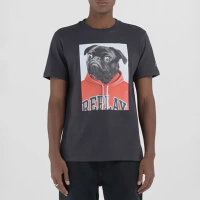 Black Pug Logo Cotton T-Shirt