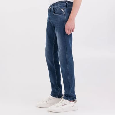 Mid Blue Anbass Slim Stretch Jeans