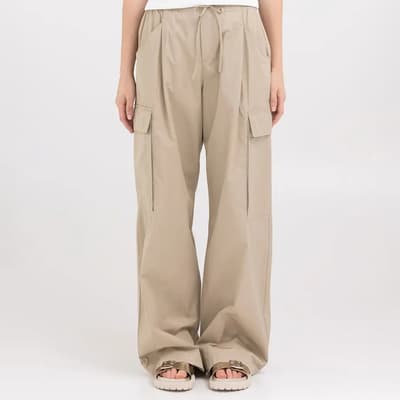 Sand Cotton Cargo Trousers
