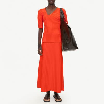 Orange Idris Maxi Skirt