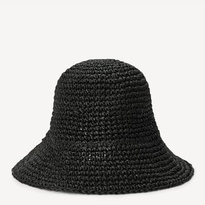 Black Textured Bucket Hat