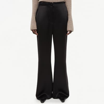Black Amores Satin High Waisted Trouser