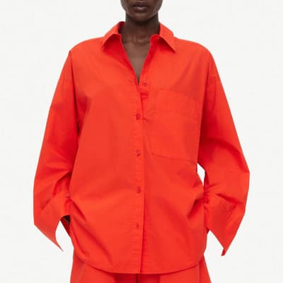Orange Derris Cotton Shirt