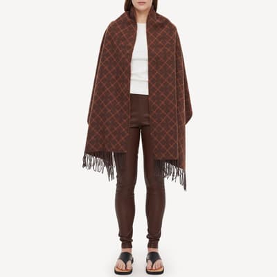 Brown Ortega Wool and Cashmere Scarf