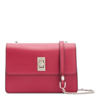 Raspberry Leather Polly Crossbody Bag