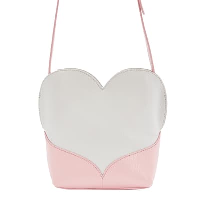 Grainy Leather Oyster Small Heart Harriet Cross Body Bag