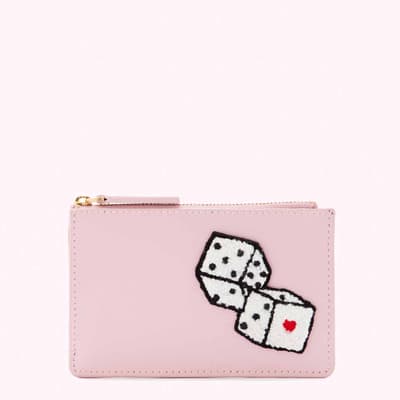 Blossom Pink Leather Dice Lottie Pouch