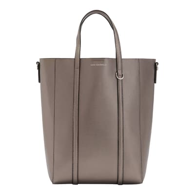 Pewter Leather I Love Lulu Garbo Tote Bag